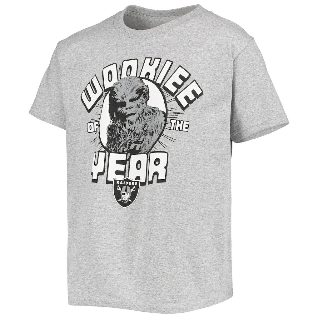 Las Vegas Raiders Junk Food Youth Star Wars Wookie Of The Year T-Shirt Heathered Gray | NFL