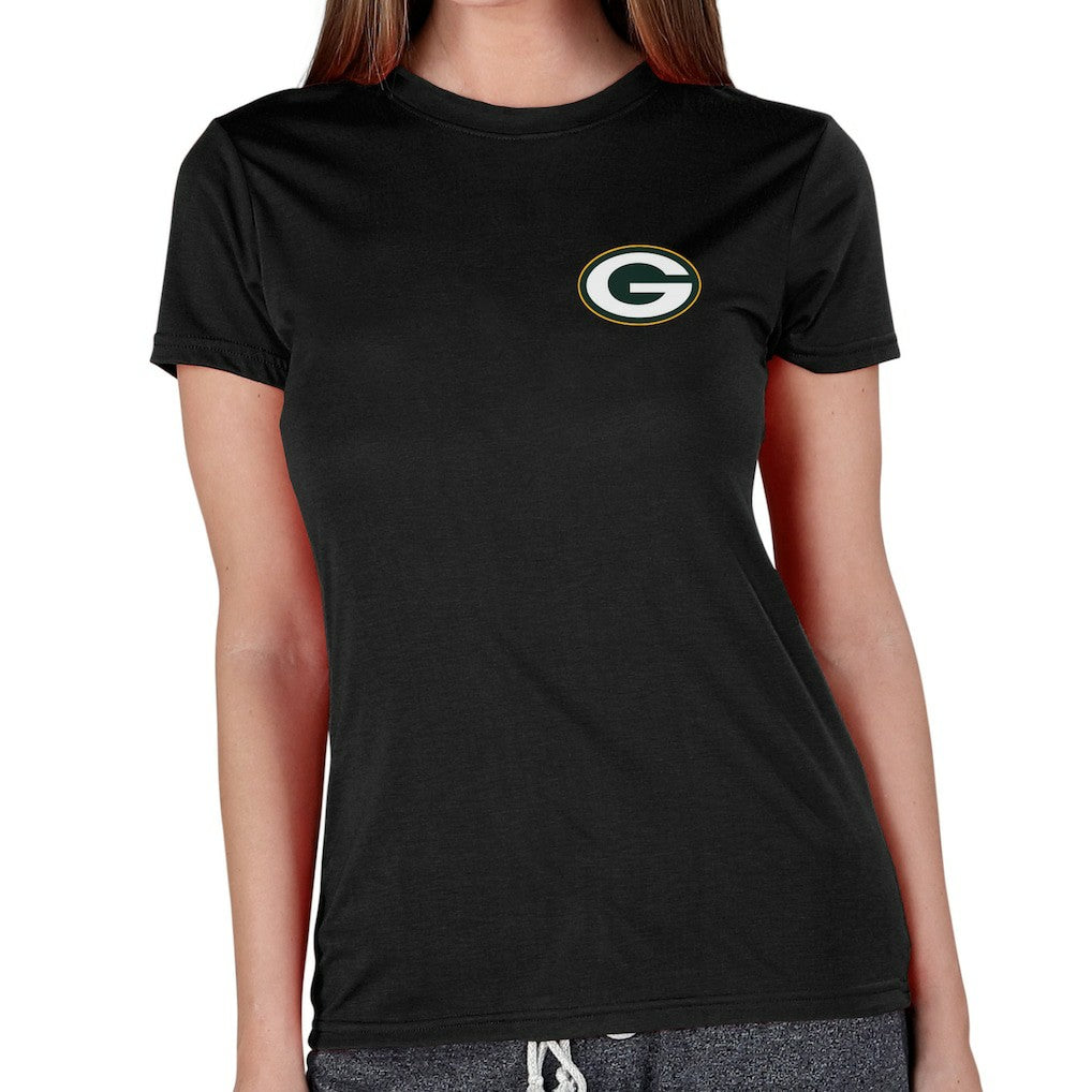 Green Bay Packers Concepts Sport Women's Marathon Knit Lounge Top Black | NFL
