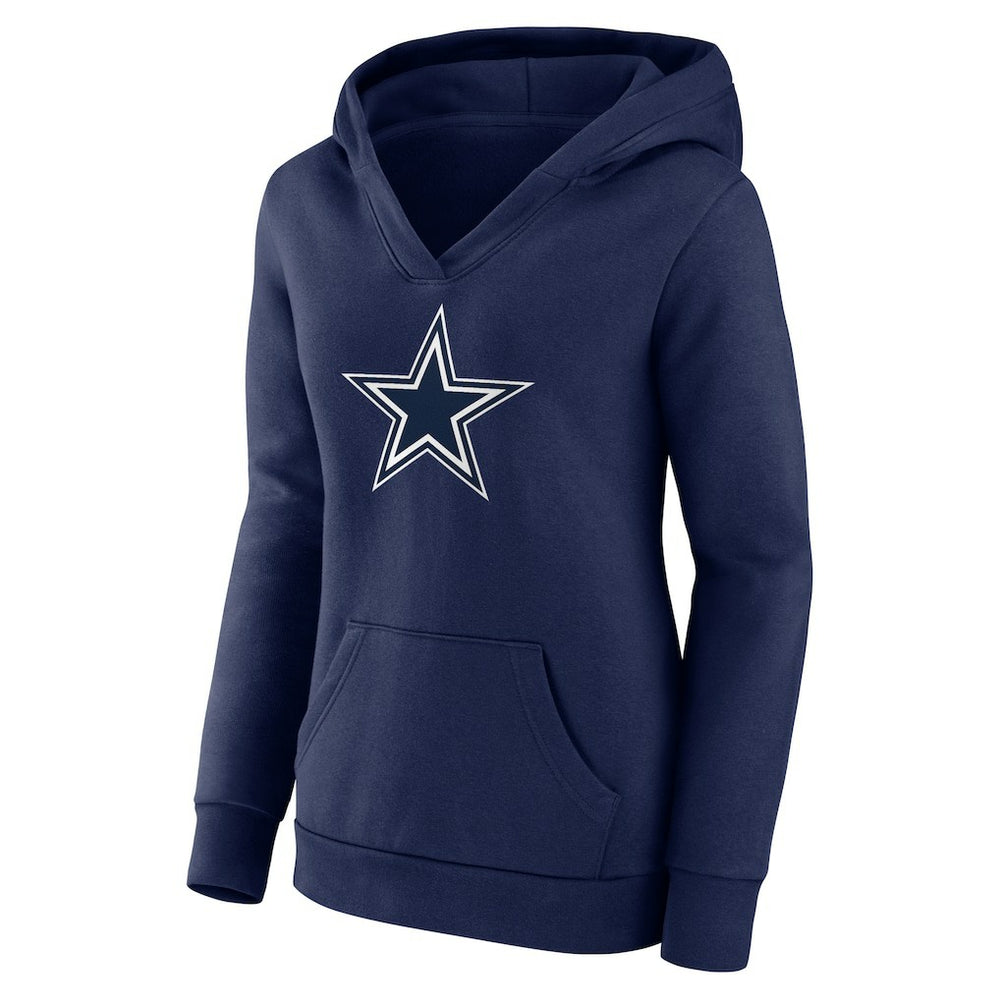 Dak Prescott Dallas Cowboys Women's Player Icon Name & Number V-Neck Pullover Hoodie Navy | Fanatics