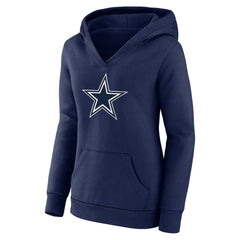 Dak Prescott Dallas Cowboys Women's Player Icon Name & Number V-Neck Pullover Hoodie Navy | Fanatics