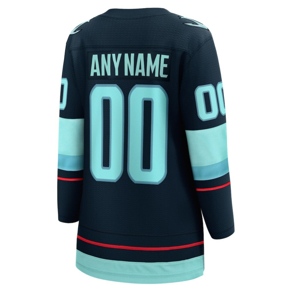 Seattle Kraken Fanatics Women's Home Breakaway Custom Jersey - Deep Sea Blue - NHL