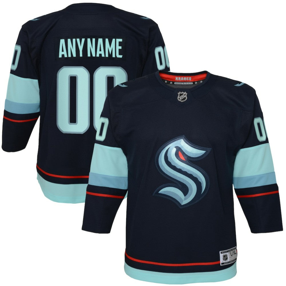 Seattle Kraken Youth Home Premier Custom Jersey - Navy - NHL