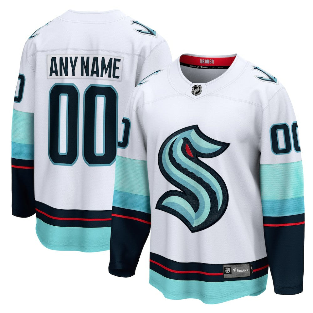 Seattle Kraken Fanatics Away Breakaway Custom Jersey - White - NHL