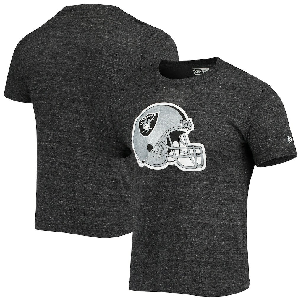 Las Vegas Raiders New Era Helmet Logo Tri-Blend T-Shirt Black | NFL