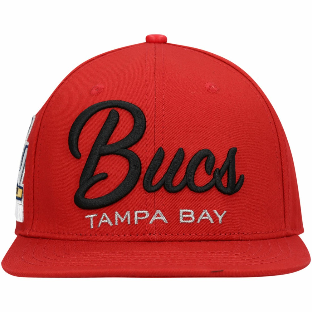 Tampa Bay Buccaneers Pro Standard LV Super Bowl Champions Script Wordmark Snapback Hat Red | NFL