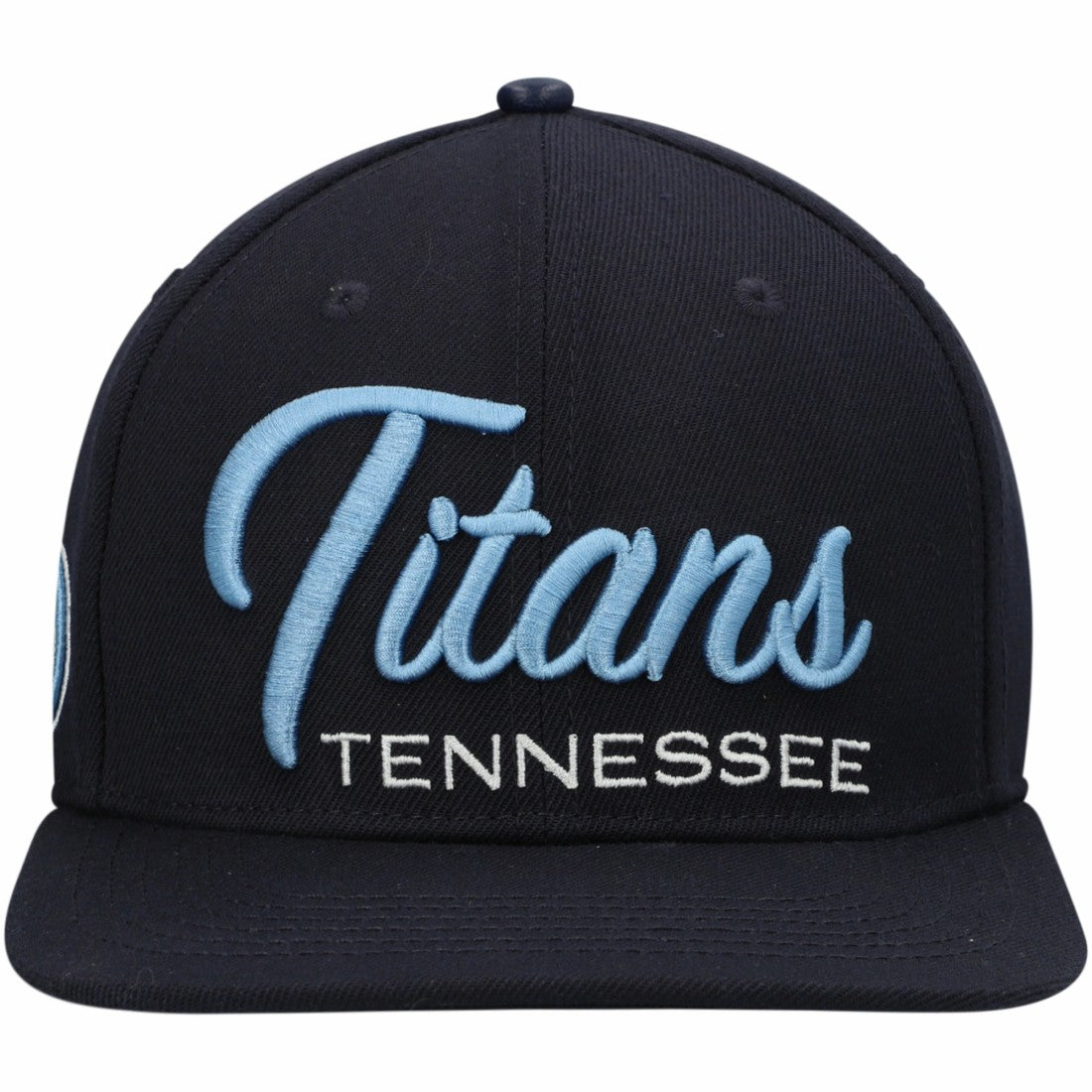 Tennessee Titans Pro Standard Script Wordmark Snapback Hat Navy | NFL