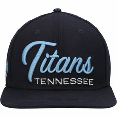 Tennessee Titans Pro Standard Script Wordmark Snapback Hat Navy | NFL