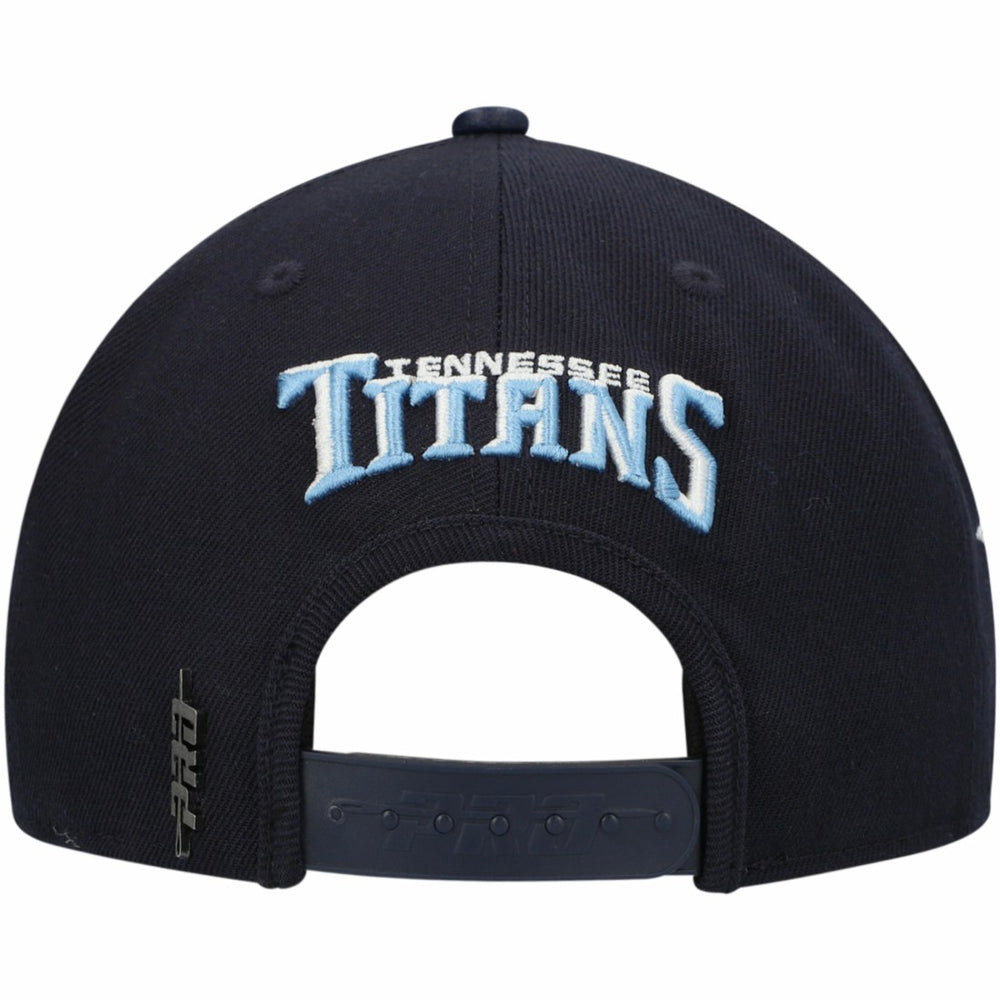 Tennessee Titans Pro Standard Script Wordmark Snapback Hat Navy | NFL