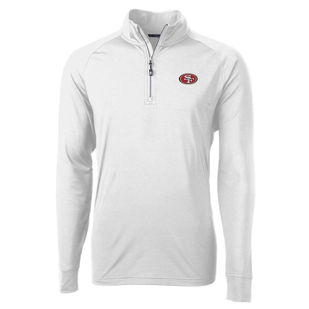 San Francisco 49ers Cutter & Buck Adapt Eco Knit Quarter-Zip Pullover Jacket White | NFL