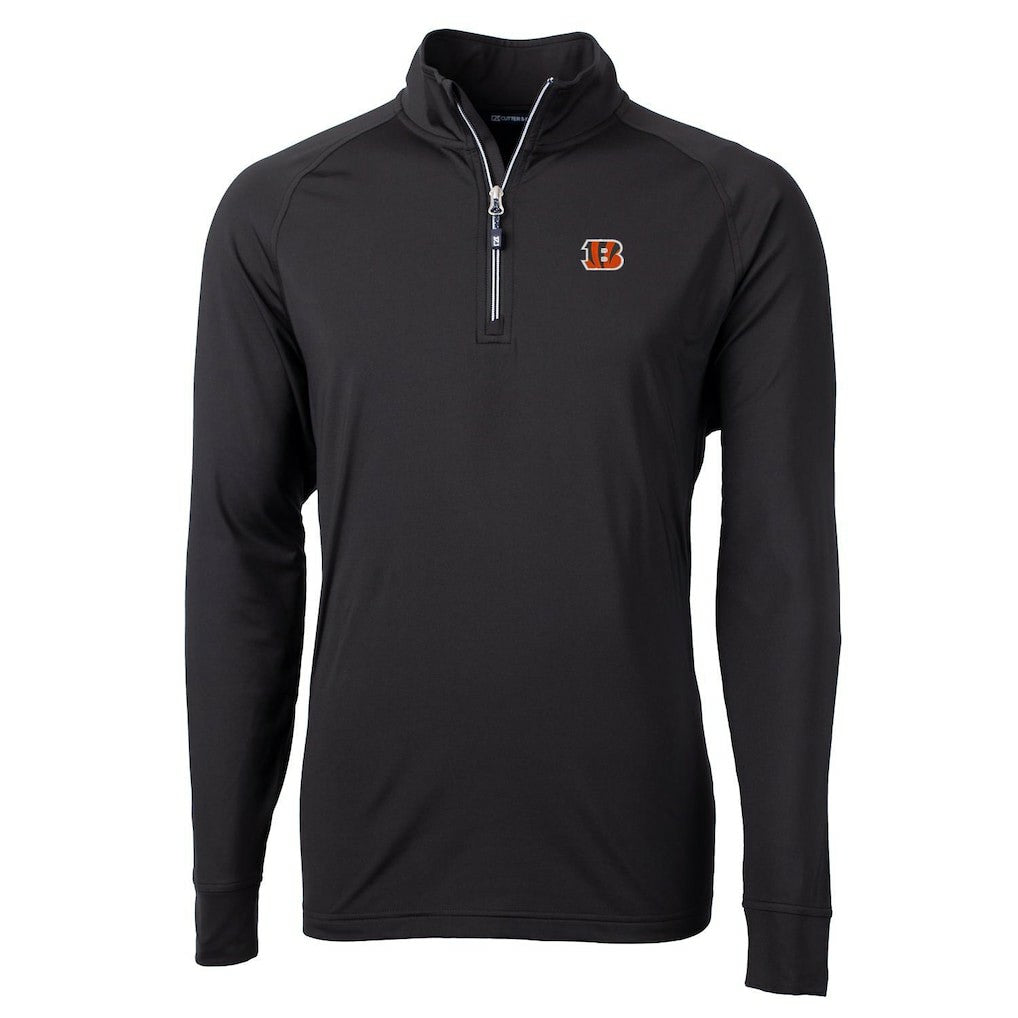 Cincinnati Bengals Cutter & Buck Adapt Eco Knit Quarter-Zip Pullover Jacket Black | NFL