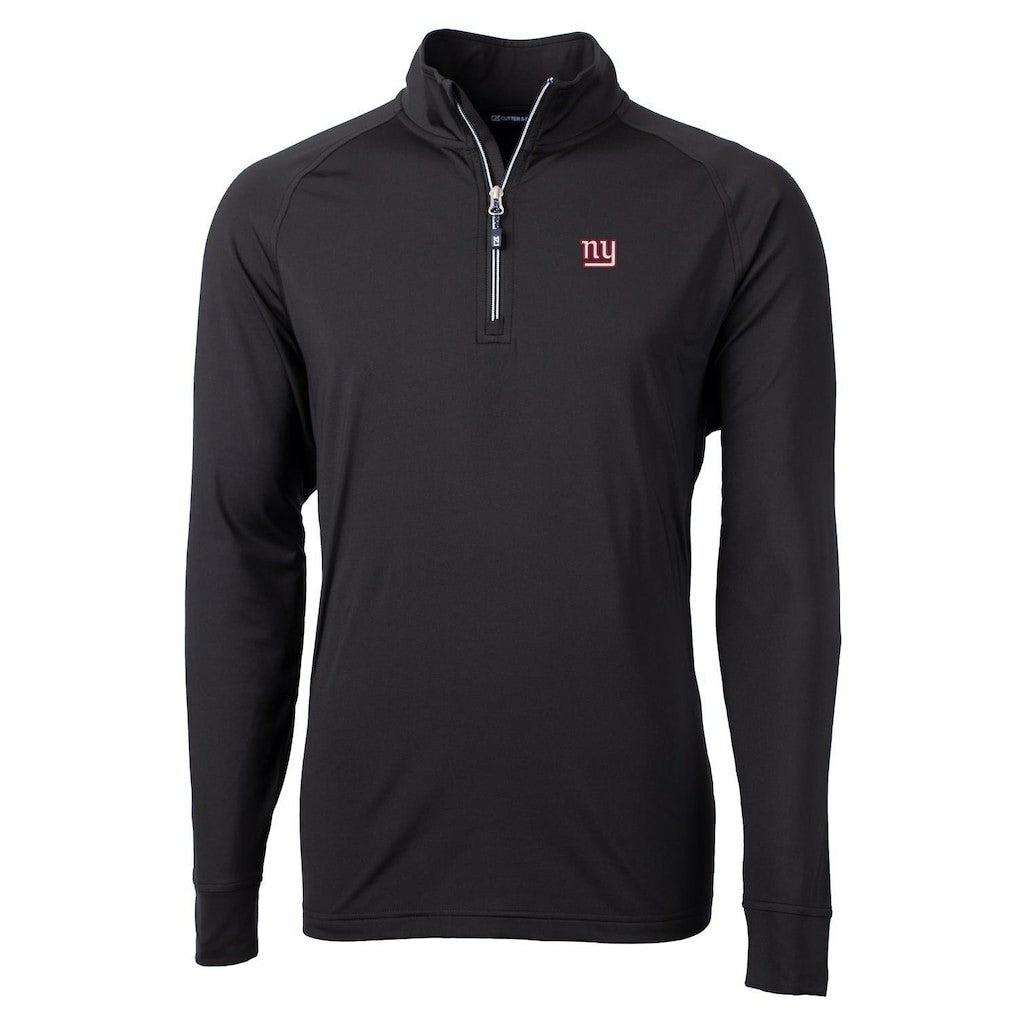 New York Giants Cutter & Buck Adapt Eco Knit Quarter-Zip Pullover Jacket Black | NFL