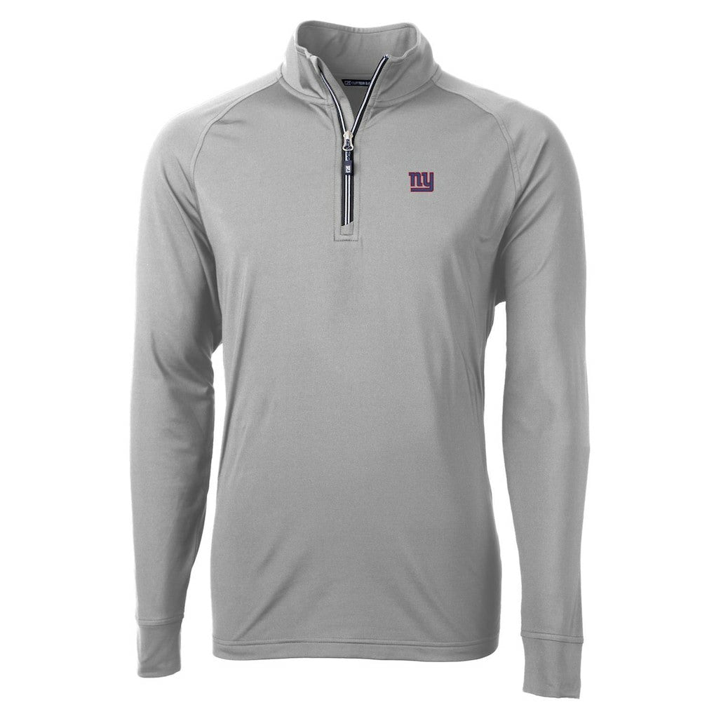New York Giants Cutter & Buck Adapt Eco Knit Quarter-Zip Pullover Jacket Gray | NFL