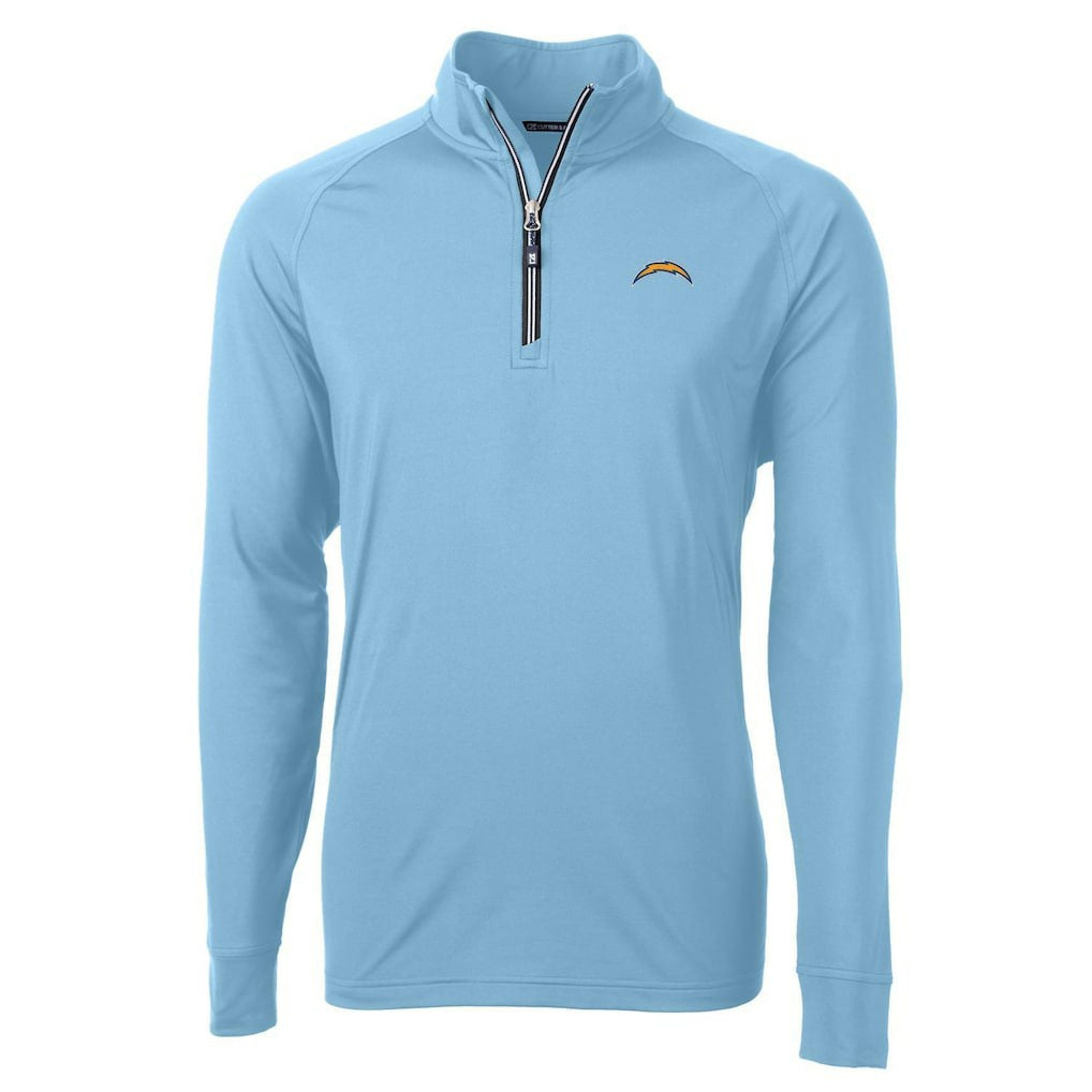 Los Angeles Chargers Cutter & Buck Adapt Eco Knit Quarter-Zip Pullover Jacket Light Blue | NFL