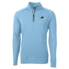 Carolina Panthers Cutter & Buck Adapt Eco Knit Quarter-Zip Pullover Jacket Blue | NFL