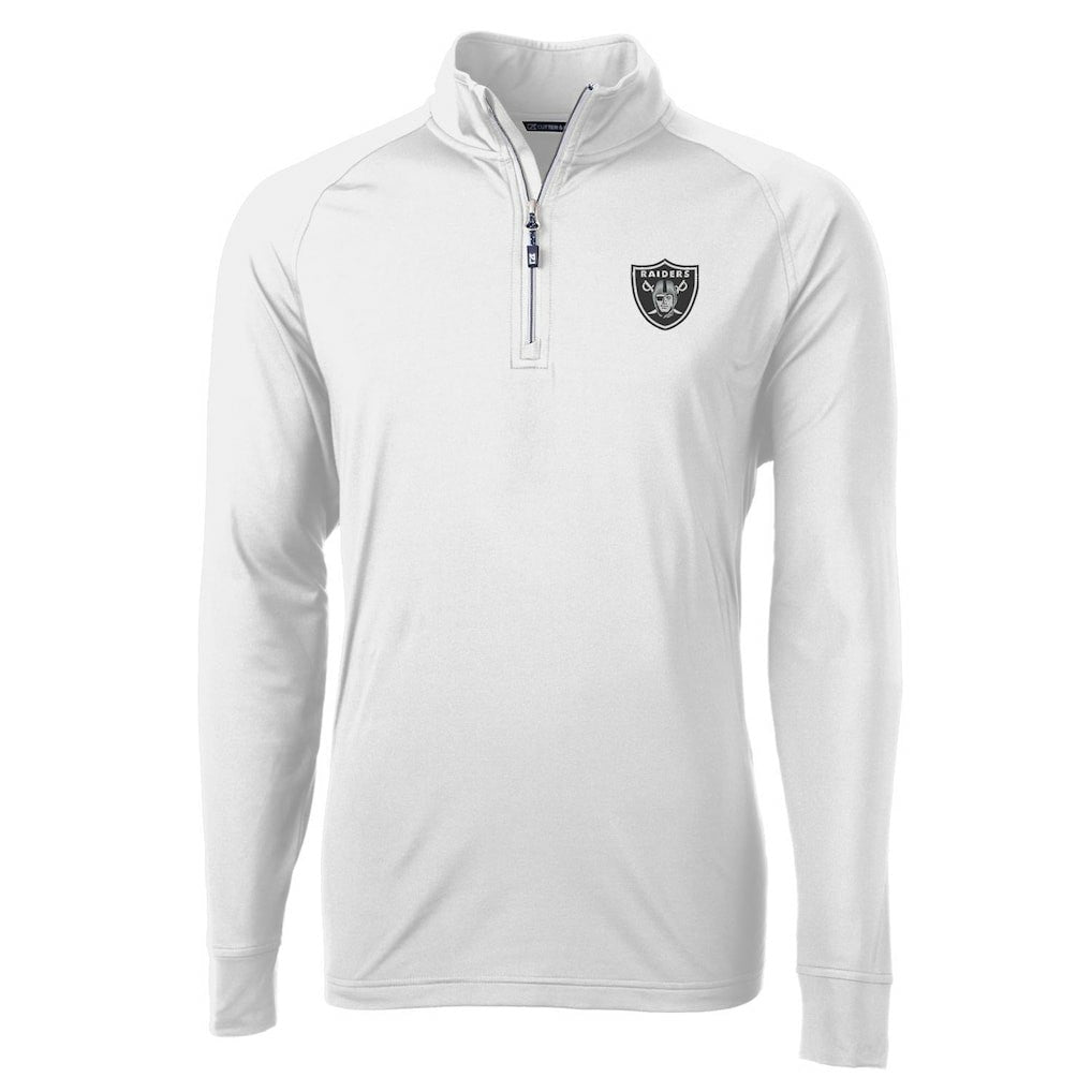 Las Vegas Raiders Cutter & Buck Adapt Eco Knit Quarter-Zip Pullover Jacket White | NFL