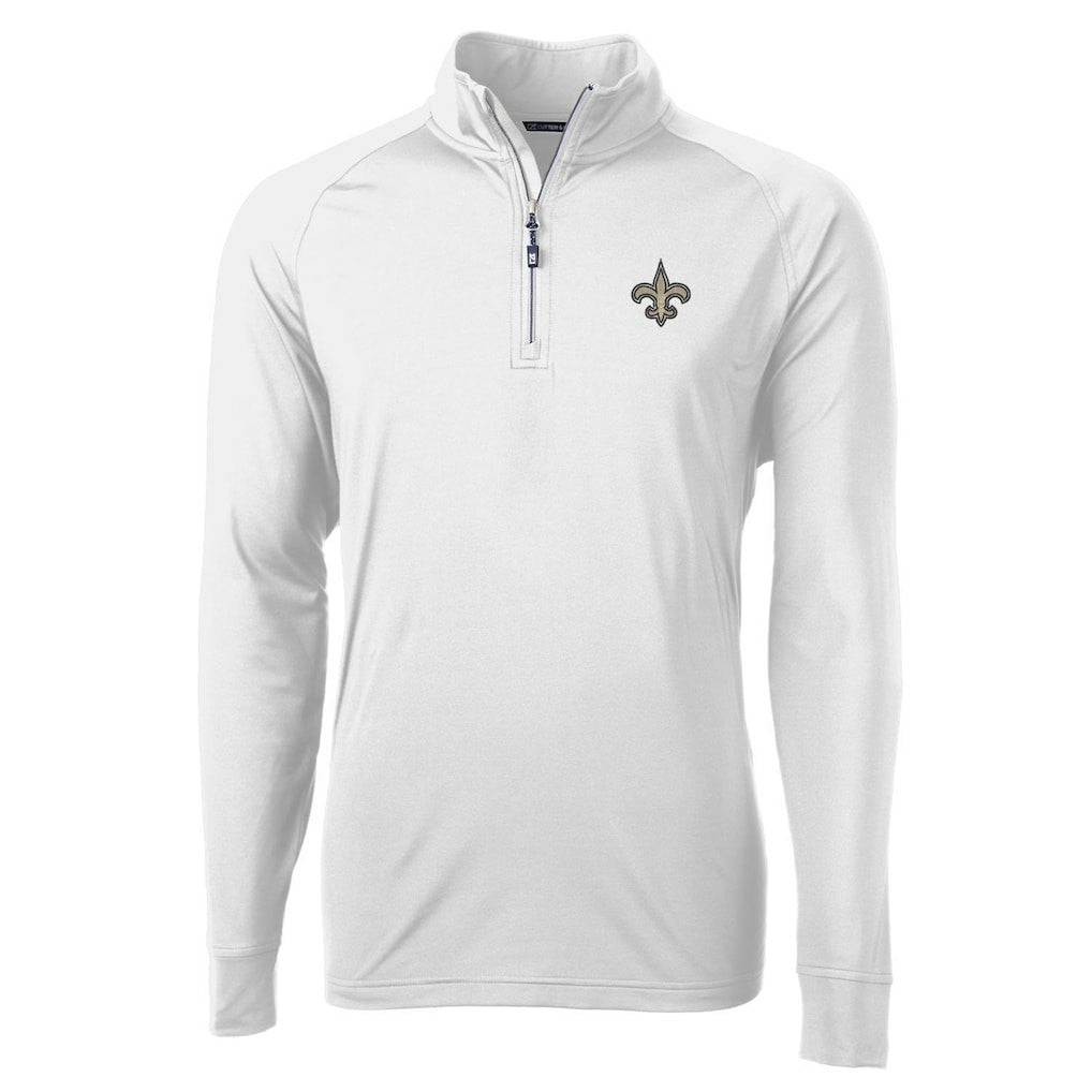 New Orleans Saints Cutter & Buck Adapt Eco Knit Quarter-Zip Pullover Jacket White | NFL