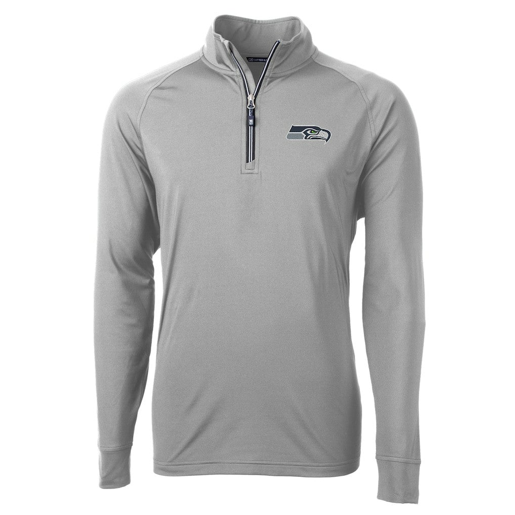 Seattle Seahawks Cutter & Buck Adapt Eco Knit Quarter-Zip Pullover Jacket Gray | NFL
