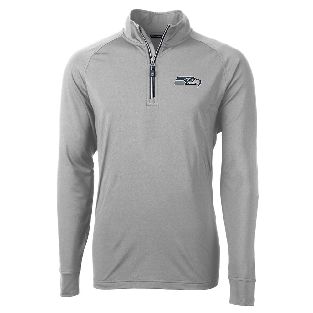 Seattle Seahawks Cutter & Buck Adapt Eco Knit Quarter-Zip Pullover Jacket Gray | NFL