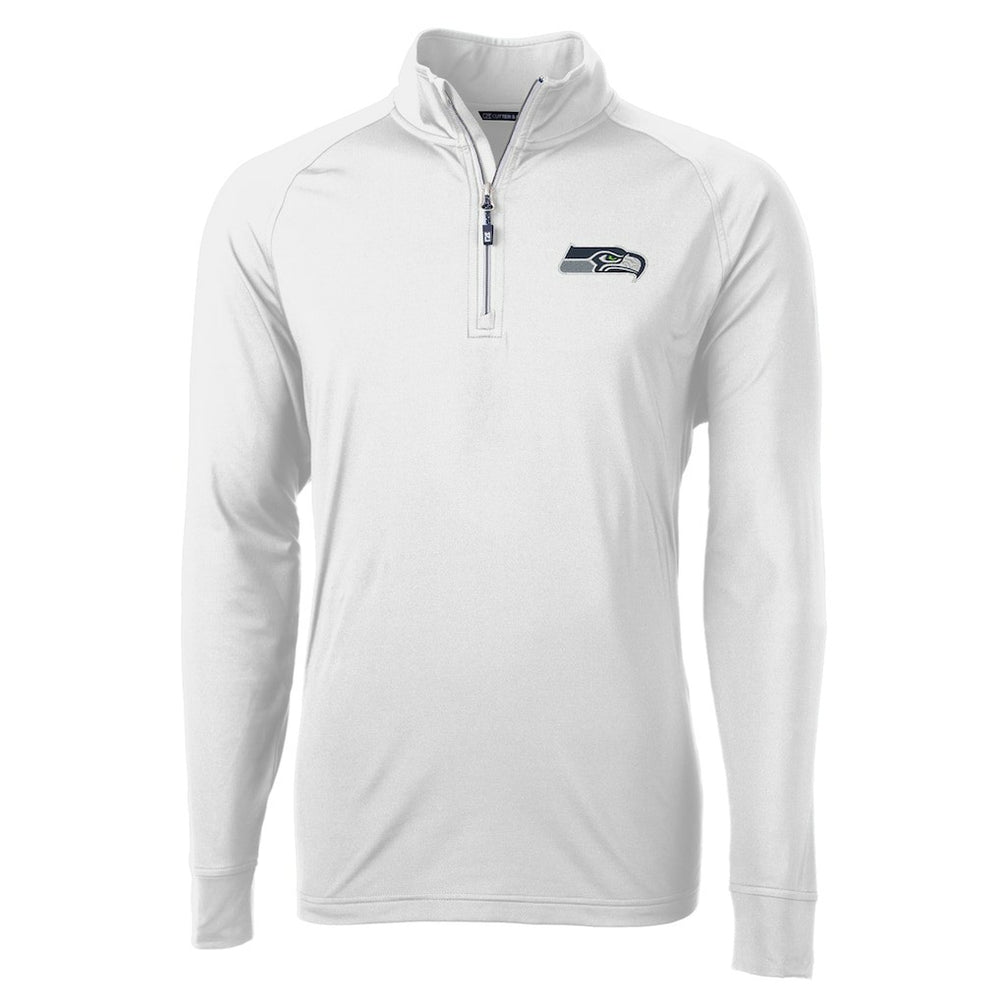 Seattle Seahawks Cutter & Buck Adapt Eco Knit Quarter-Zip Pullover Jacket White | NFL