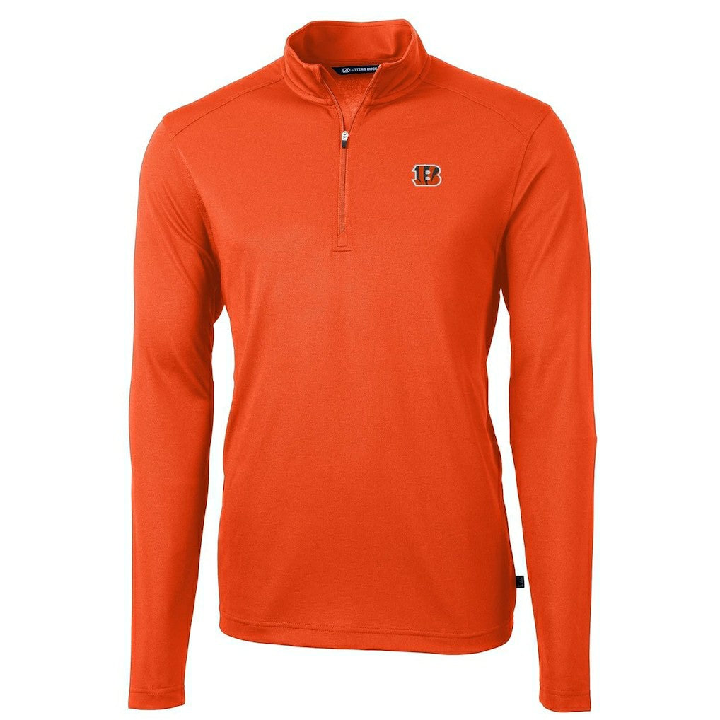 Cincinnati Bengals Cutter & Buck Virtue Eco Pique Recycled Quarter-Zip Pullover Jacket Orange | NFL