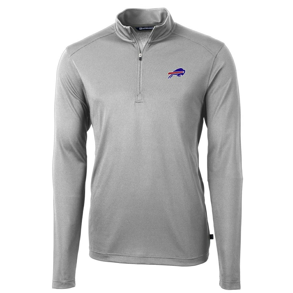 Buffalo Bills Cutter & Buck Virtue Eco Pique Recycled Quarter-Zip Pullover Jacket Gray | NFL