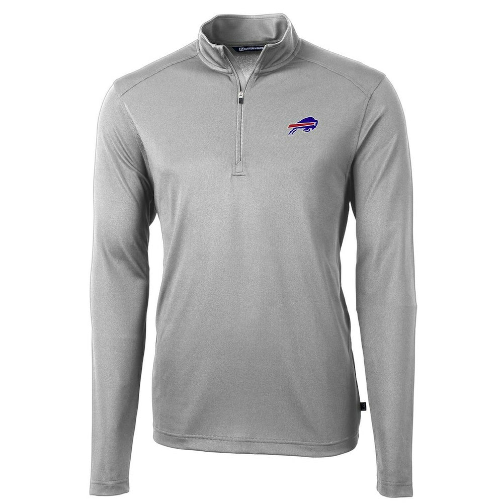 Buffalo Bills Cutter & Buck Virtue Eco Pique Recycled Quarter-Zip Pullover Jacket Gray | NFL