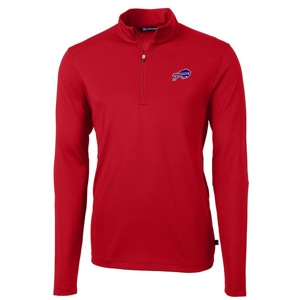 Buffalo Bills Cutter & Buck Virtue Eco Pique Recycled Quarter-Zip Pullover Jacket Red | NFL
