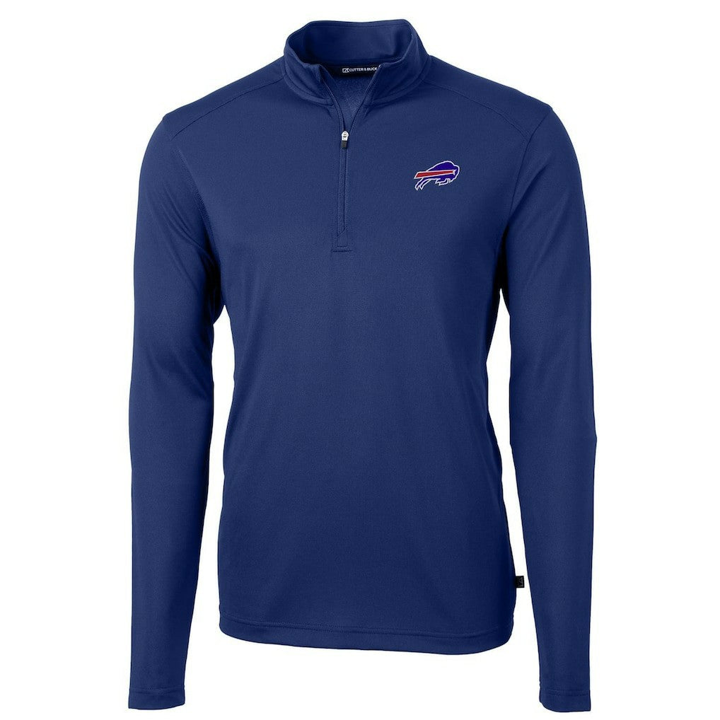Buffalo Bills Cutter & Buck Virtue Eco Pique Recycled Quarter-Zip Pullover Jacket Royal | NFL