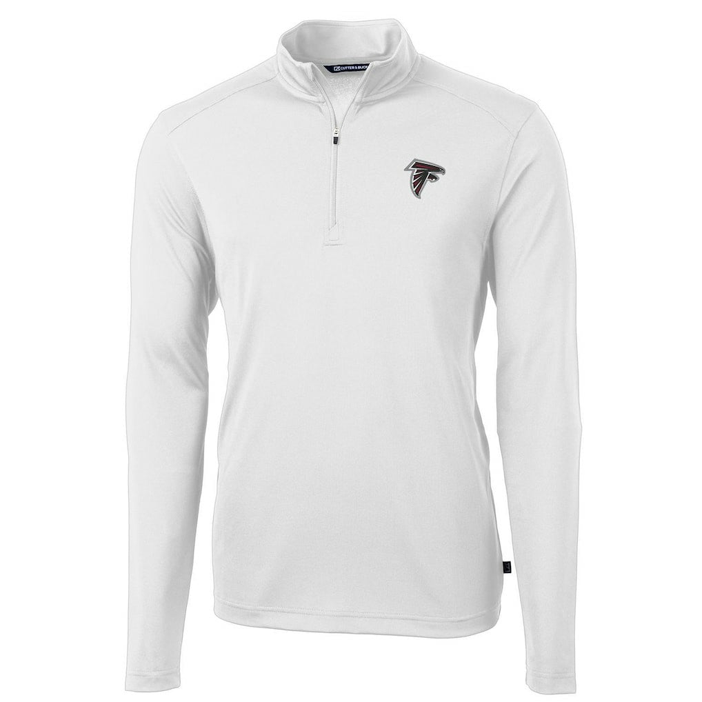 Atlanta Falcons Cutter & Buck Virtue Eco Pique Recycled Quarter-Zip Pullover Jacket White | NFL