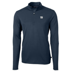 New York Giants Cutter & Buck Virtue Eco Pique Recycled Quarter-Zip Pullover Jacket Navy | NFL