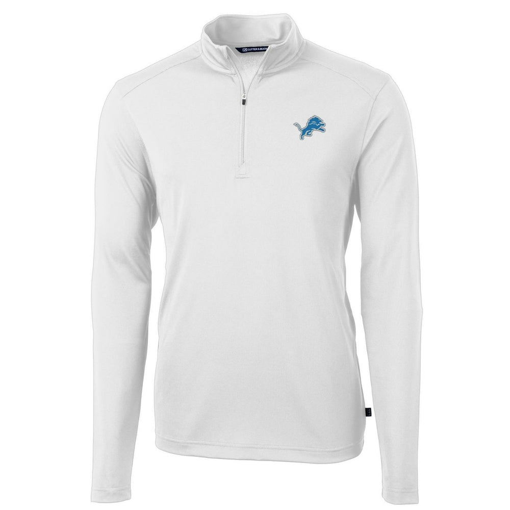 Detroit Lions Cutter & Buck Virtue Eco Pique Recycled Quarter-Zip Pullover Jacket White | NFL