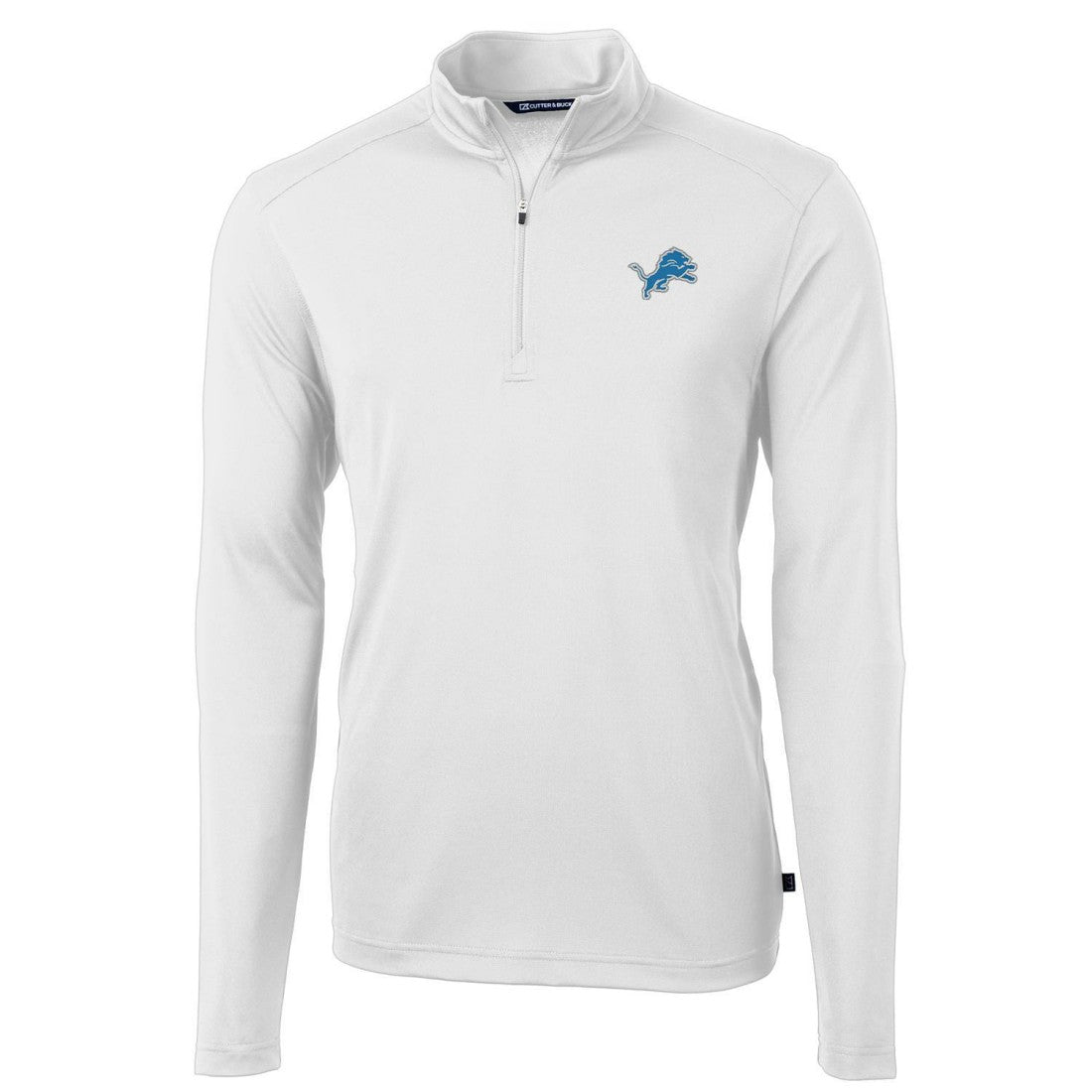 Detroit Lions Cutter & Buck Virtue Eco Pique Recycled Quarter-Zip Pullover Jacket White | NFL