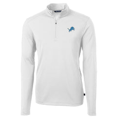 Detroit Lions Cutter & Buck Virtue Eco Pique Recycled Quarter-Zip Pullover Jacket White | NFL