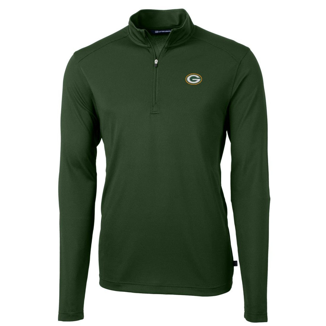 Green Bay Packers Cutter & Buck Virtue Eco Pique Recycled Quarter-Zip Pullover Jacket Green | NFL