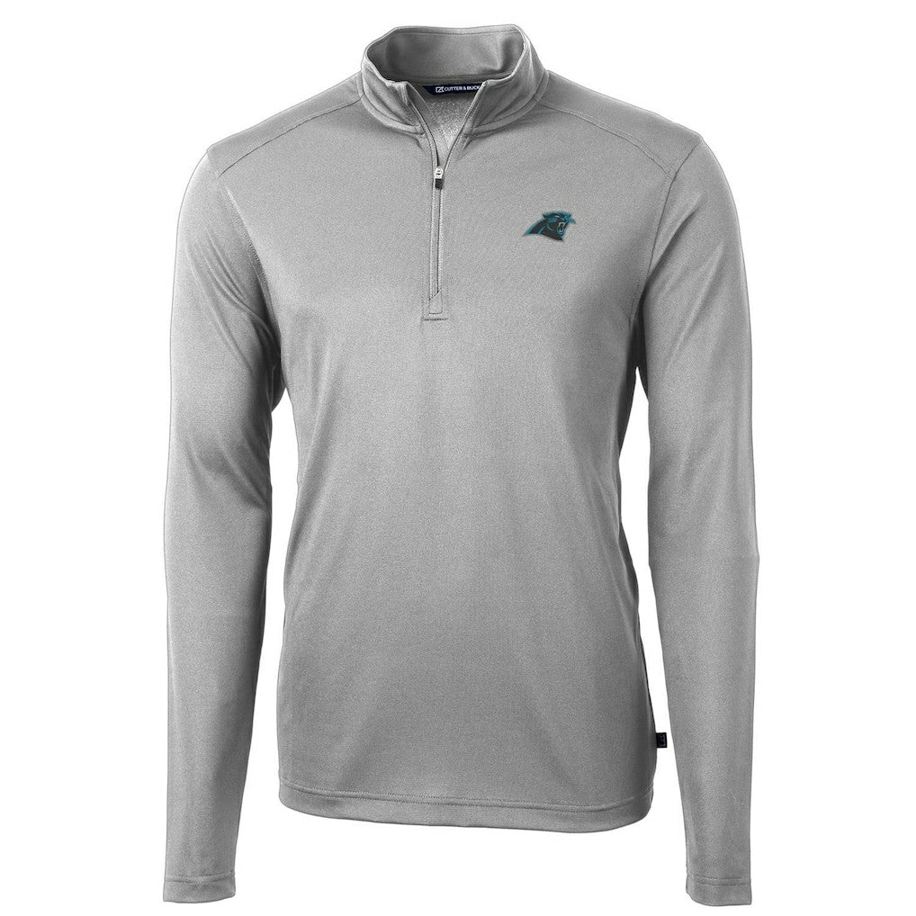 Carolina Panthers Cutter & Buck Virtue Eco Pique Recycled Quarter-Zip Pullover Jacket Gray | NFL