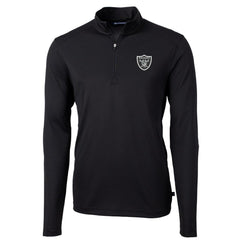 Las Vegas Raiders Cutter & Buck Virtue Eco Pique Recycled Quarter-Zip Pullover Jacket Black | NFL