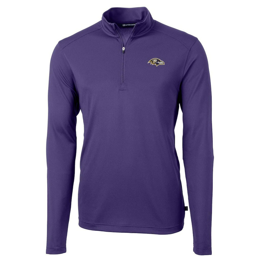 Baltimore Ravens Cutter & Buck Virtue Eco Pique Recycled Quarter-Zip Pullover Jacket Purple | NFL