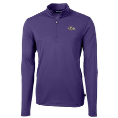 Baltimore Ravens Cutter & Buck Virtue Eco Pique Recycled Quarter-Zip Pullover Jacket Purple | NFL
