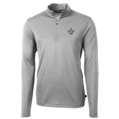 New Orleans Saints Cutter & Buck Virtue Eco Pique Recycled Quarter-Zip Pullover Jacket Gray | NFL