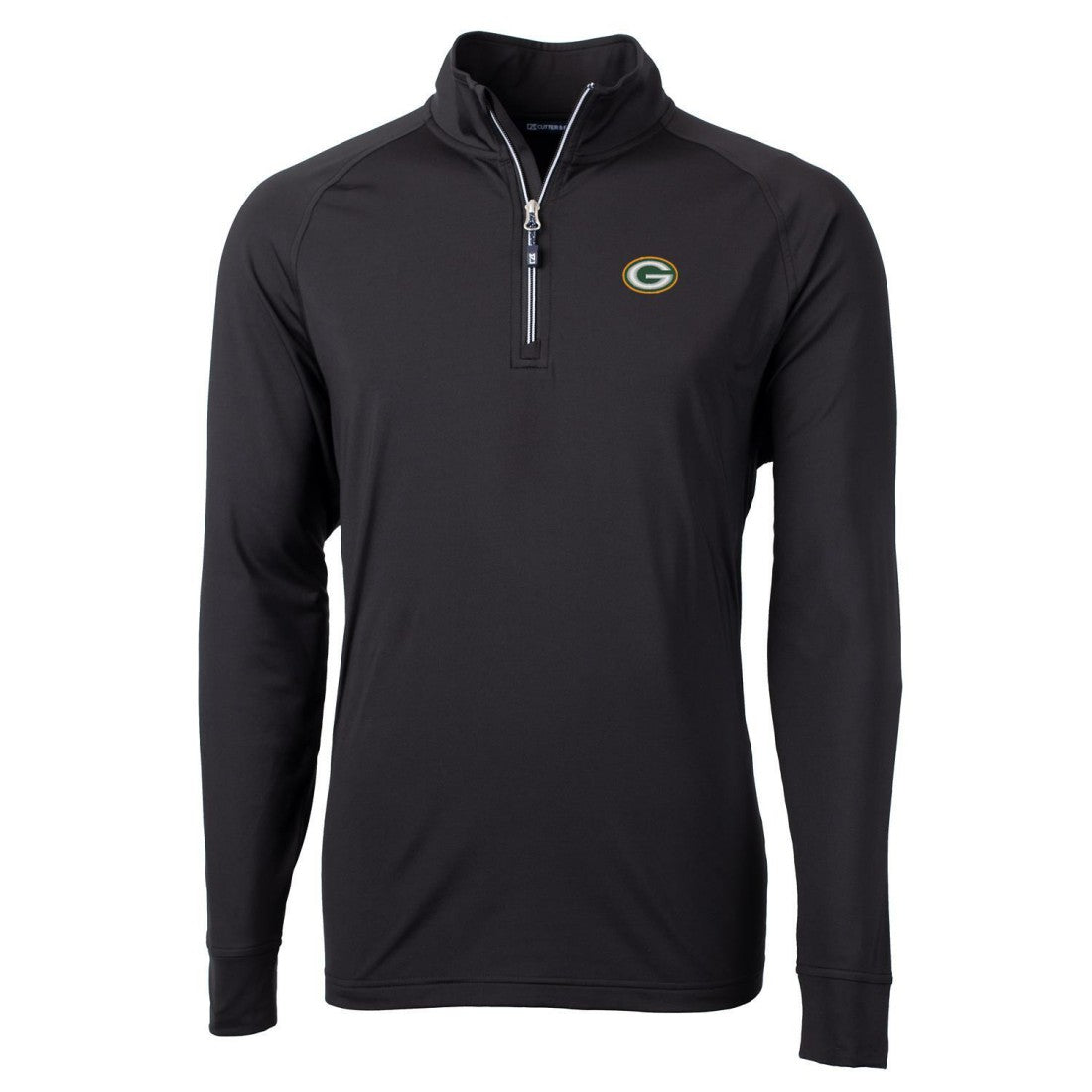 Green Bay Packers Cutter & Buck Big & Tall Adapt Eco Knit Quarter-Zip Pullover Jacket Black | NFL