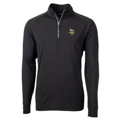 Minnesota Vikings Cutter & Buck Big & Tall Adapt Eco Knit Quarter-Zip Pullover Jacket Black | NFL