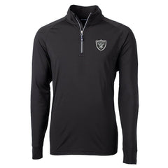 Las Vegas Raiders Cutter & Buck Big & Tall Adapt Eco Knit Quarter-Zip Pullover Jacket Black | NFL