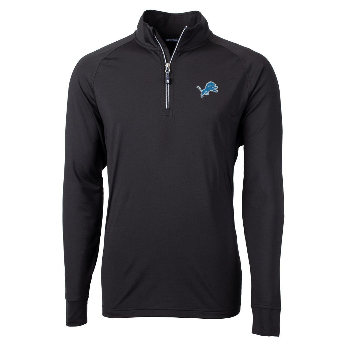 Detroit Lions Cutter & Buck Big & Tall Adapt Eco Knit Quarter-Zip Pullover Jacket Black | NFL