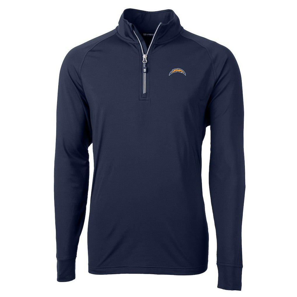 Los Angeles Chargers Cutter & Buck Big & Tall Adapt Eco Knit Quarter-Zip Pullover Jacket Navy | NFL