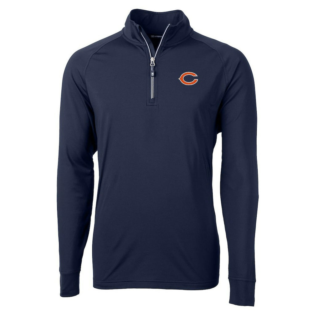 Chicago Bears Cutter & Buck Big & Tall Adapt Eco Knit Quarter-Zip Pullover Jacket Navy | NFL