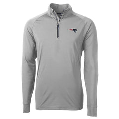 New England Patriots Cutter & Buck Big & Tall Adapt Eco Knit Quarter-Zip Pullover Jacket Gray | NFL