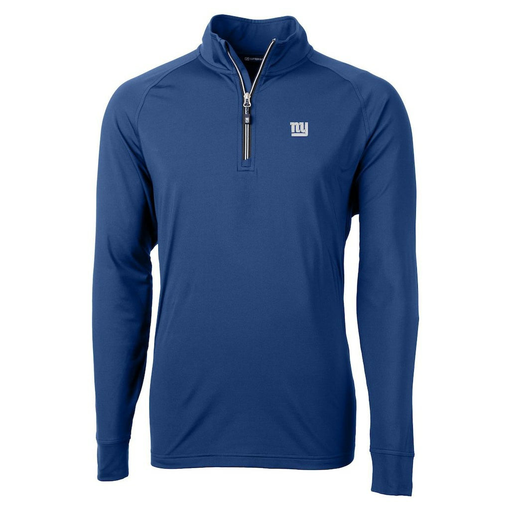 New York Giants Cutter & Buck Big & Tall Adapt Eco Knit Quarter-Zip Pullover Jacket Royal | NFL