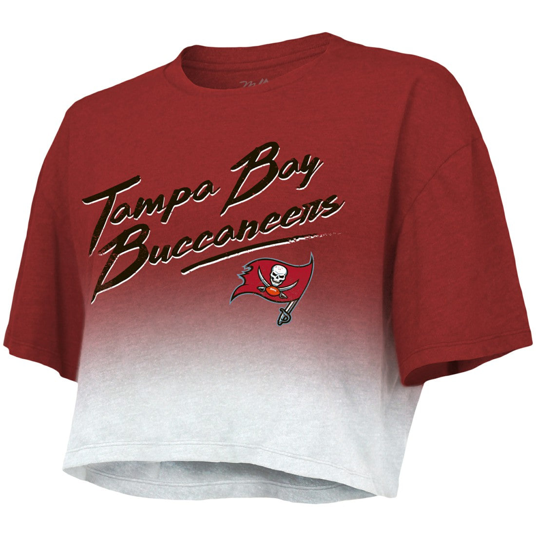 Tom Brady Tampa Bay Buccaneers Majestic Threads Women's Drip-Dye Player Name & Number Tri-Blend Crop T-Shirt Red/White | NFL