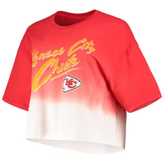 Patrick Mahomes Kansas City Chiefs Majestic Threads Women's Dip-Dye Player Name & Number Crop Top Red/White | NFL