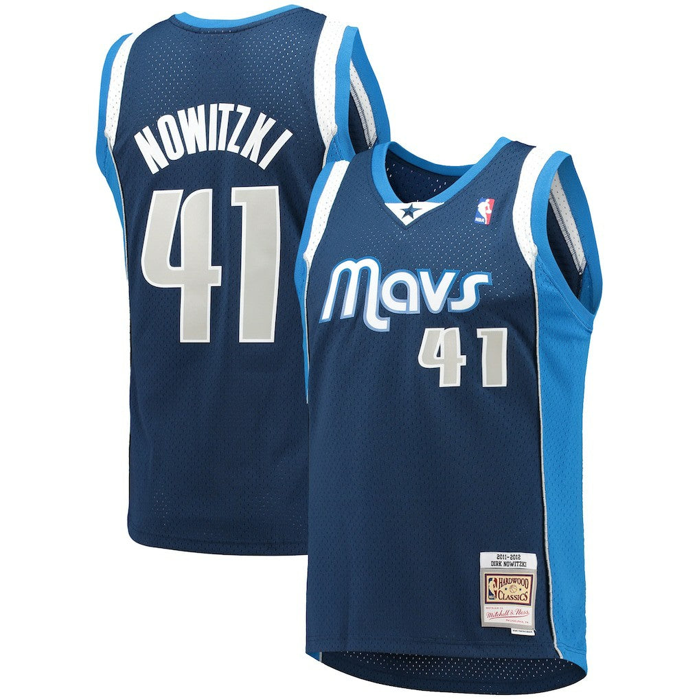 Dirk Nowitzki Dallas Mavericks 2011/12 Hardwood Classics Swingman Jersey Navy - NBA